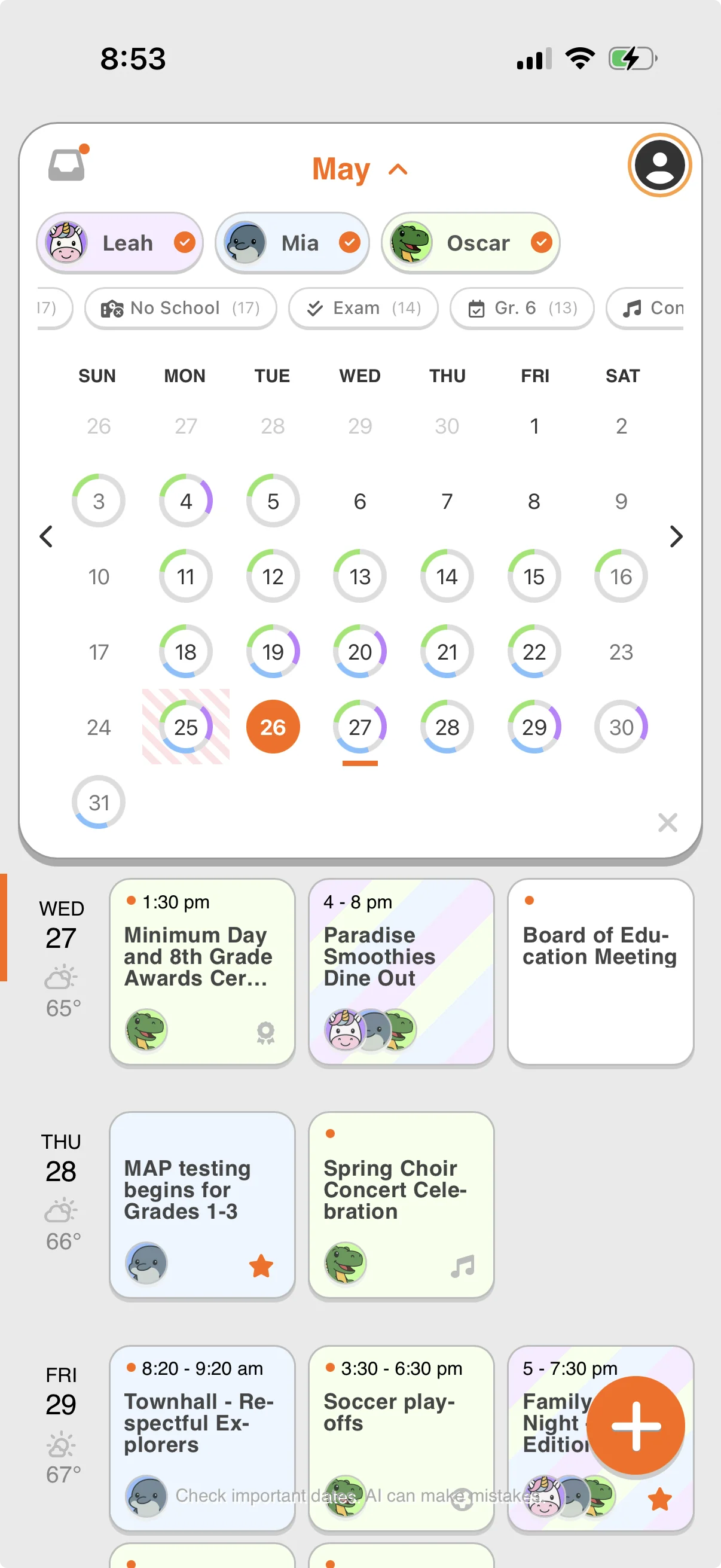 Simple Schedule App View